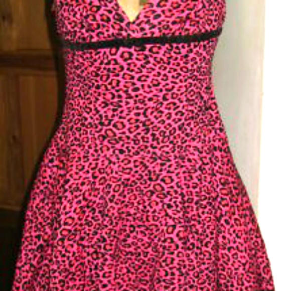 Collectif Dresses & Skirts - Vintage collectif pink leopard swing dress